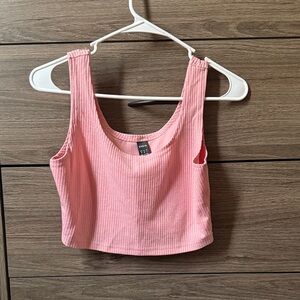 SHEIN Pink Ribbed Tank Top
